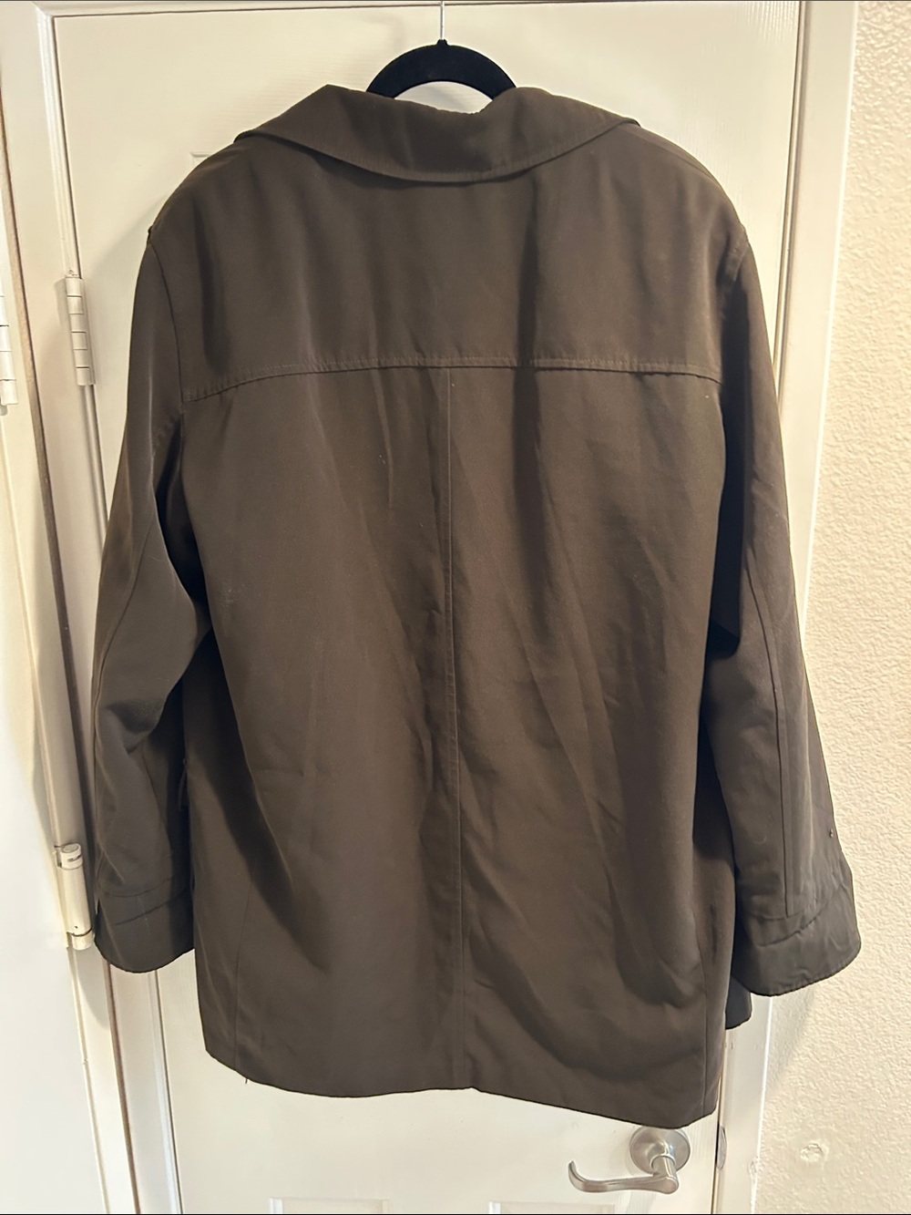 Gallery Dark Olive Brown Utility Barn Jacket Coat Removable Liner Women Large - Picture 6 of 8